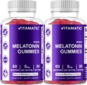 Vitamatic Melatonin Gummies - (2.5 mg 5 mg & 10 mg Dos) - 60 Kont Her - (Pack of 2)