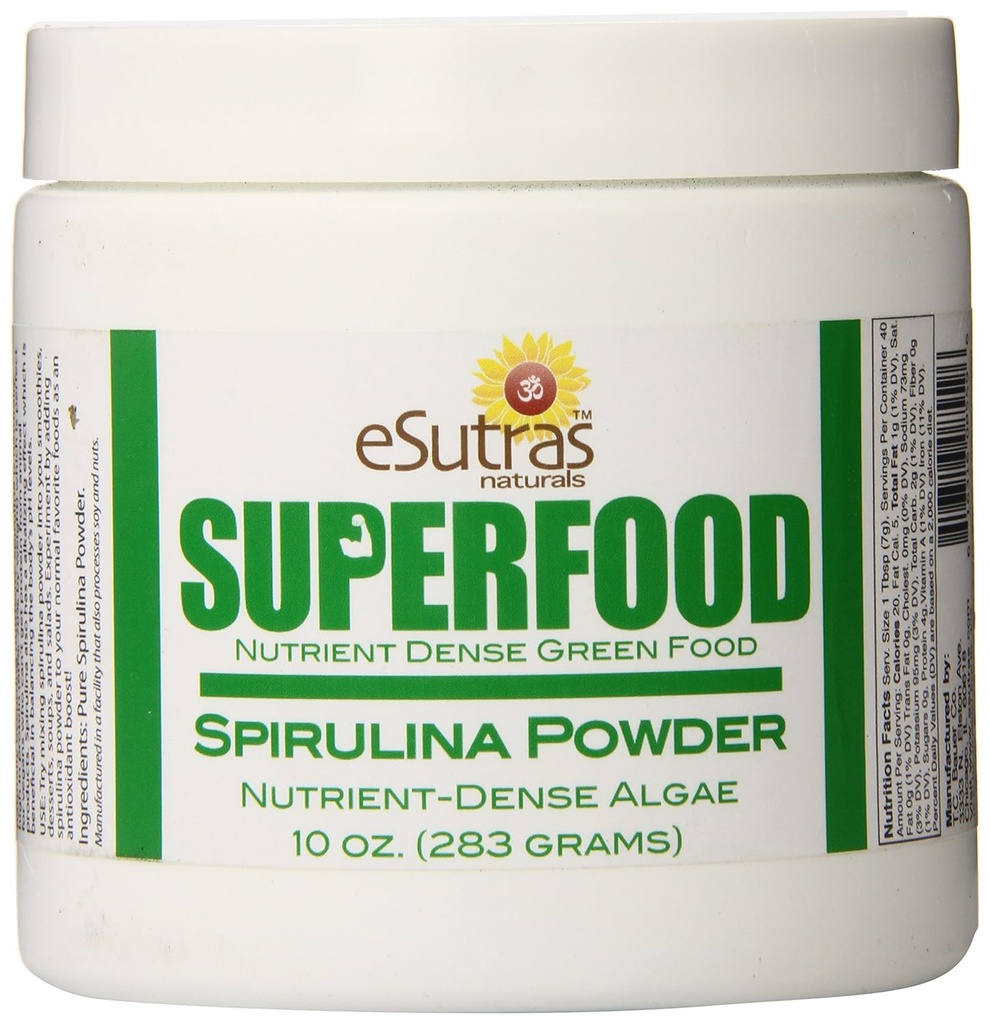 Esutras Organiks Raw Spirulina, 10 Ounce