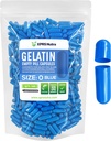 XPRS Nutra Boyutu 0 Boş Kapsüller - 500 Kont Boş Gelatin Capsules - Pills DIY Capsule - Pure Bovine Pill Gel Caps For Do-It- Yourself Supplements (Mavi)
