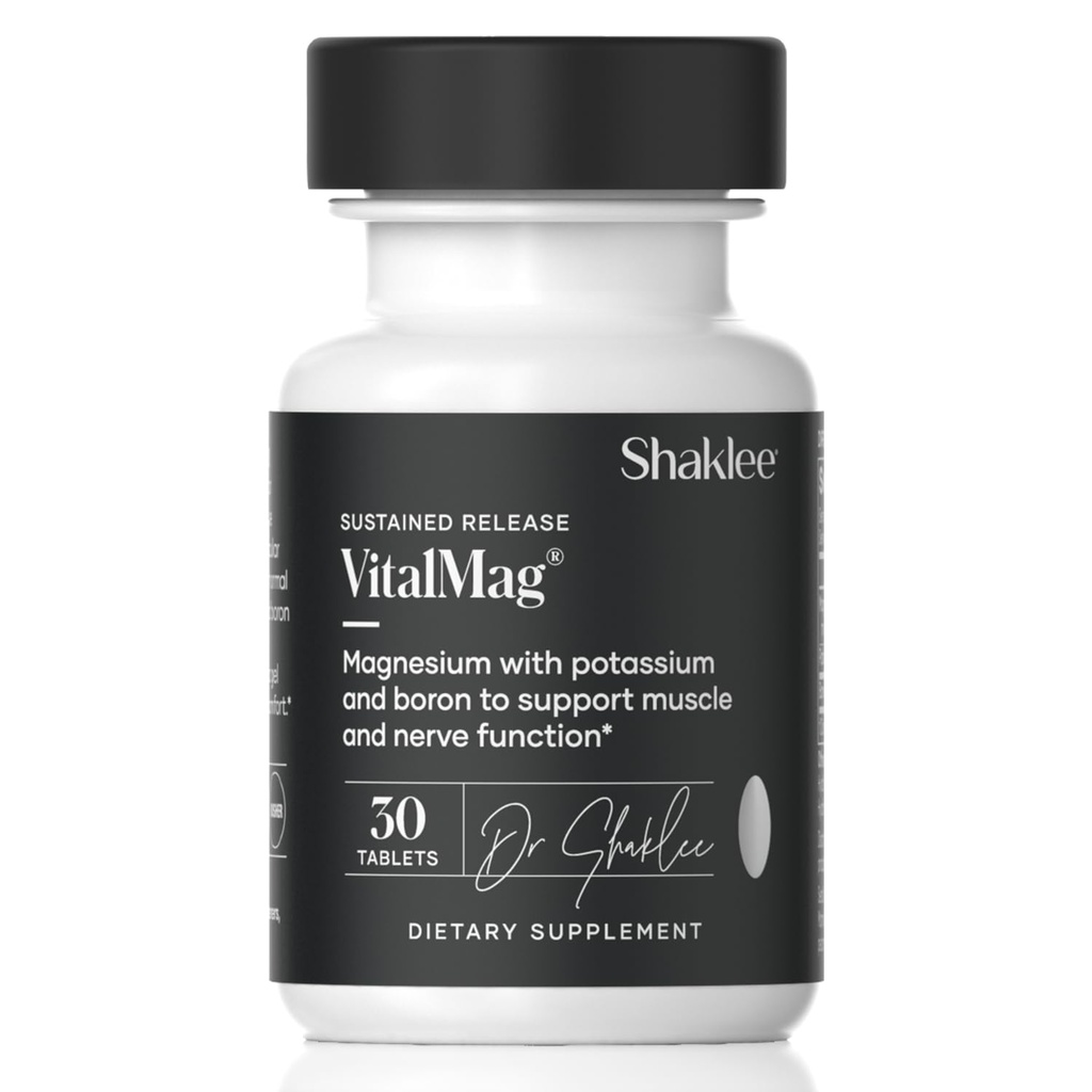 Shaklee -Sustained Release VitalMag - Nerve, Muscle ve Heart Health için Magnezyum Supplement - Pyum & Boron Mix - Supports Cardiovascular Health - Easy Digestion - 30 Tabletler