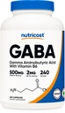 Nutricost GABA (Gamma Aminobutyric Acid) + Βιταμίνη Β6, 500mg ανά Σερβίρισμα, 240 Κάψουλες