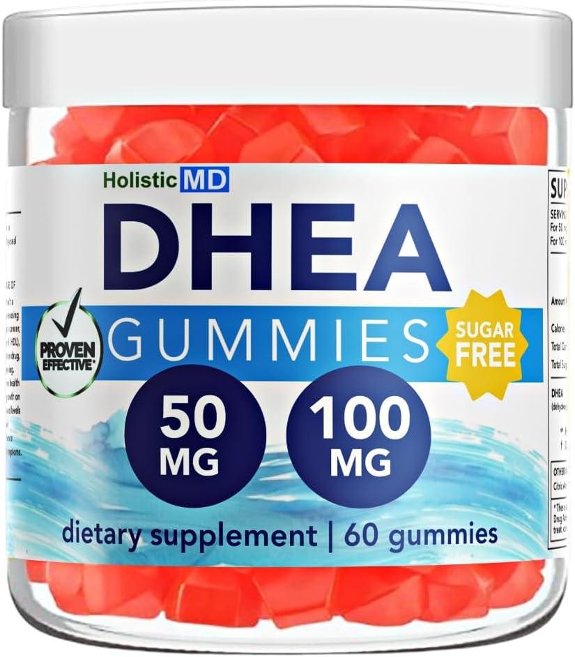 Dhea 100 mg 50 mg dhea Supplement for Women | dhea Supplement for Men | klinik olarak Studied high Abors | Sugar Free Vegan Strawberry Gummies 60 Days Supply