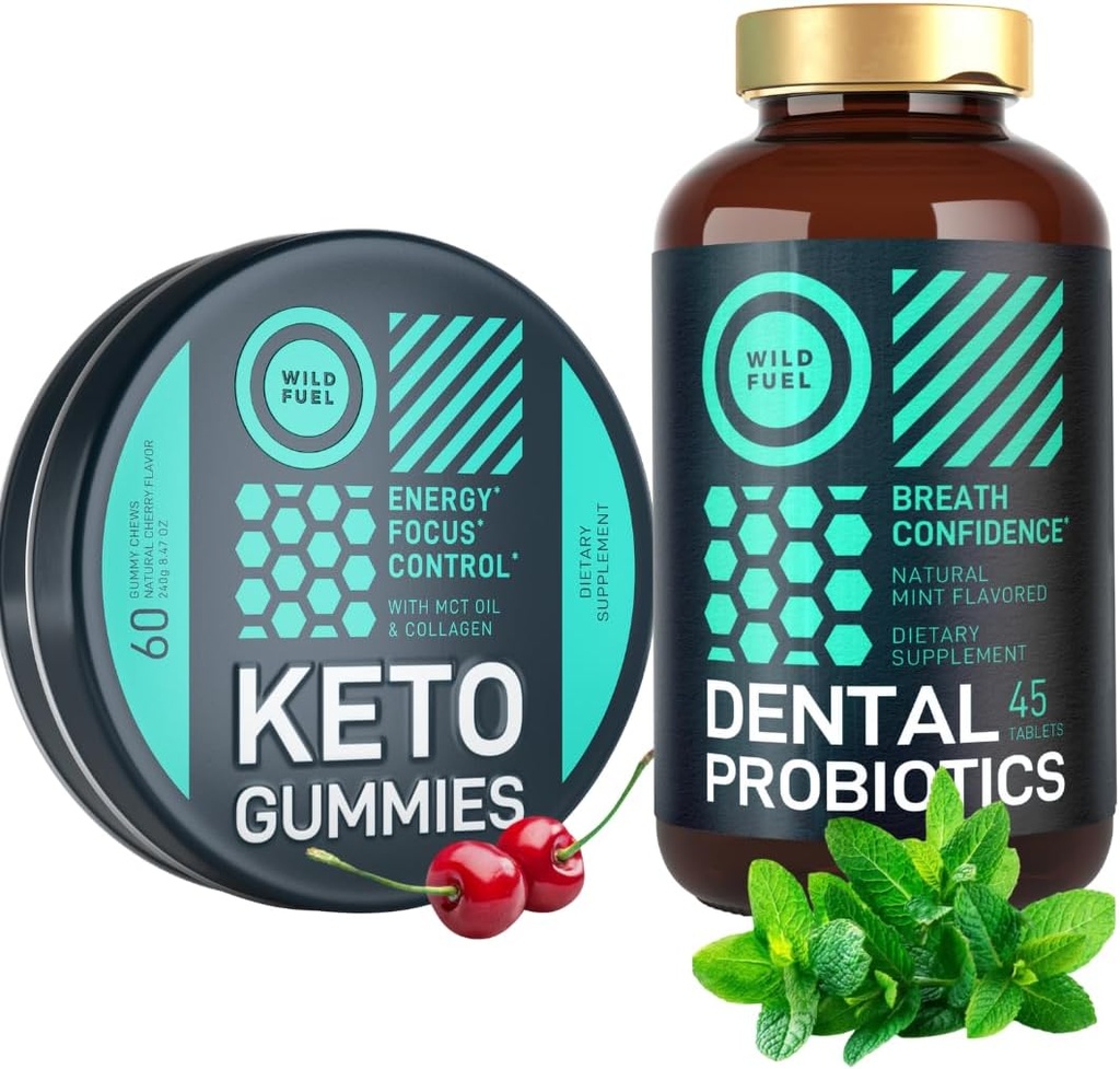 WILD FUEL Oral Probiyotiks for Oral Health ve Keto Candy with MCT Oil Sche