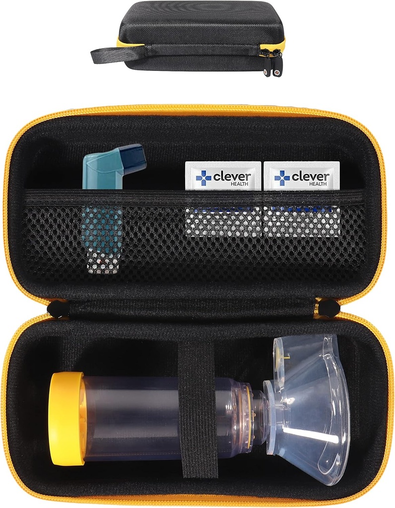 GETGEAR Asthma Inhalerlen davası, Ely Ventolin Inhaler for Yetişkinler ve Çocuklar için Compact ve Sturdy davası (CASE NO) (Black)