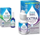 TheraTears Extra Dry Eye Therapy Lubricating Eye Drops for Dry Eyes, 0.5 fl oz Bottle, 2 Count & SteriLid Eyelid Cleanser and Face Wash, για ερεθισμένα μάτια, 2 fl oz Spray