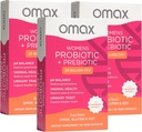 Omax3 Kadın Probiyotik + Prebiyotik, Cranberry & Chicory Root, 20 Milyar CFU, 6 Klinik olarak Proven Strains, Vaginal pH, UTI, Bloating, (Package May Vary) | 90 Vege Capsules (3 Kutu)