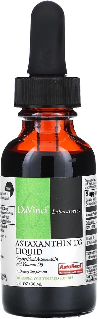 Davinci Laboratuvarlar Astaxanthin D3 Sıvı - 1 fl oz