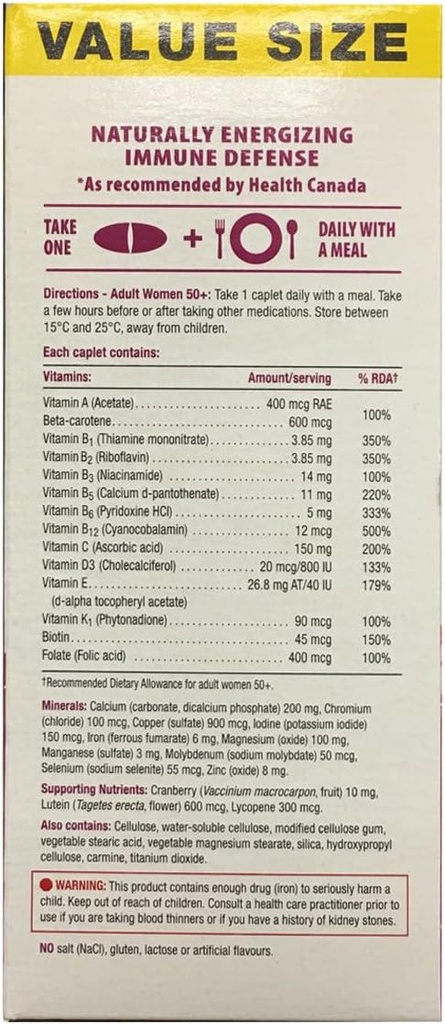 Jamieson% 100 Kadınlar için Çokvitamin 50+, 150 caplets