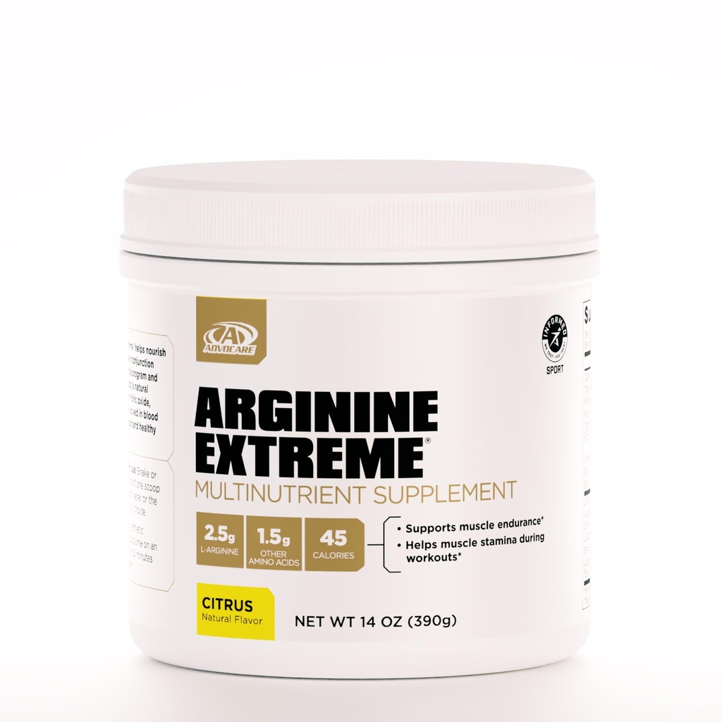 AdvoCare Arginine Extreme Multinutrient Supplement - Pre-Workout replicas Supplement - Supports Stamina & Endurance* - Vitamin B-12, L-Arginine & More - Citrus, 14 oz