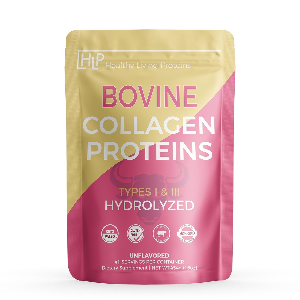 Sağlıklı Yaşam Proteinleri - Hydrolyzed Bovine - Protein Collagen Type 1 & 3 Unflavored -Collagen Toz - Grass Fed, Pastured Rasied - Bovine Peptides - Keto & Paleo - Gluten Free (Unflavored 16 oz)