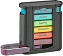 Weekly Pill Organizer, 1 Dispenser, 7 Stackable Compartments Four Times-a-Day - πρωί, μεσημέρι, βράδυ, και ώρα ύπνου, μαύρο