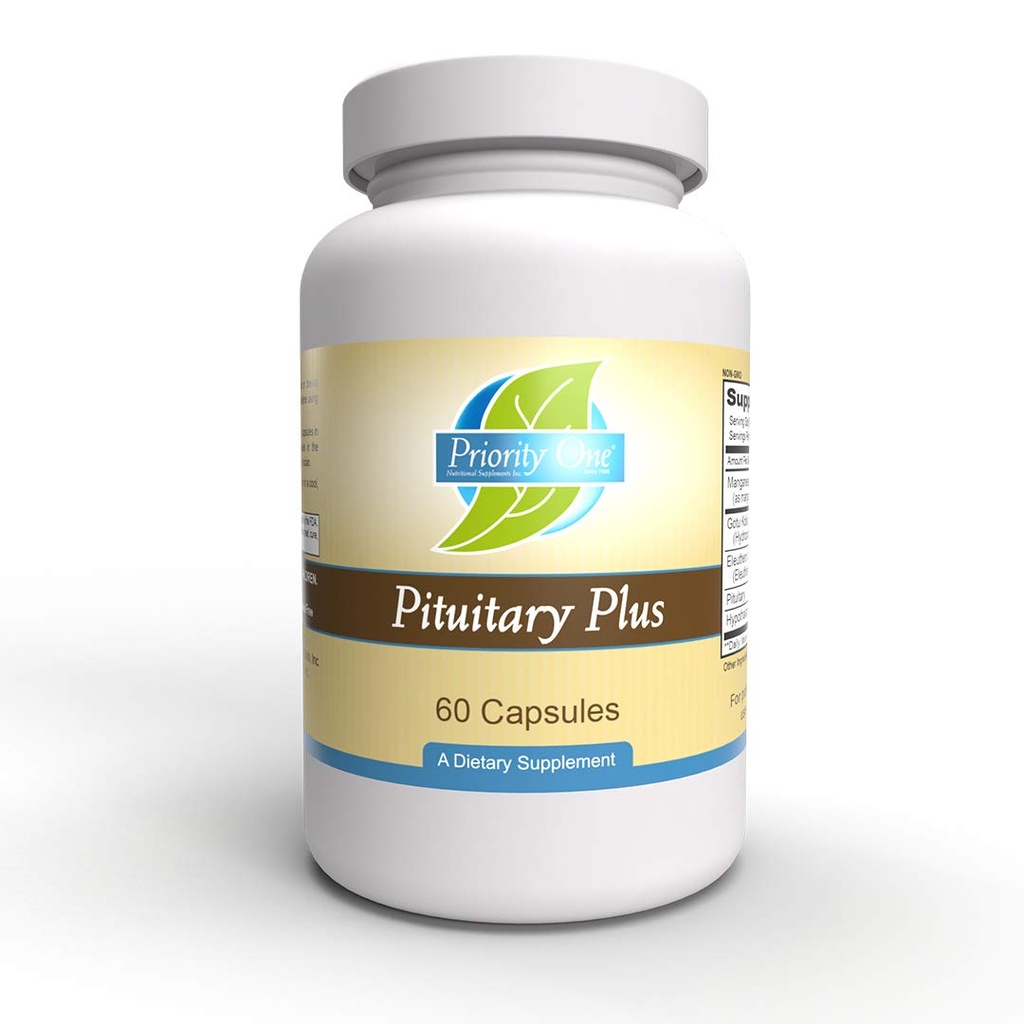 Priority One Vitamins Pituitary Plus 60 Capsules - Maintaining Healthy Hormone Levels Within the Normal Range - A Healthy pituitary is Essential to the Wellbeing of the Entire endocrine System.*