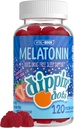 Dippin' Dots - Melatonin Sleep Support Gummies (120 Count) Strawberry Sunset Creme Flavor Chews | 2.5 mg Per Gummy Sleep Supplement for Children and Yetişkinler | Supplement for Faster & Longer