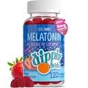 Dippin' Dots - Melatonin Sleep Support Gummies (120 Count) Strawberry Sunset Creme Flavor Chews | 2.5 mg Per Gummy Sleep Supplement for Children and Yetişkinler | Supplement for Faster & Longer