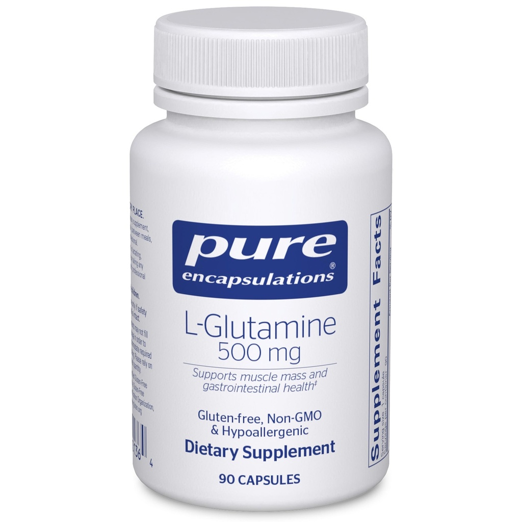 Saf Encapsulations L-Glutamine 500 mg - Immune ve Digestive Support, Gut Health and Lining, Metabolism ve Muscle Support* - Free-Form L-Glutamine - 90 Capsules