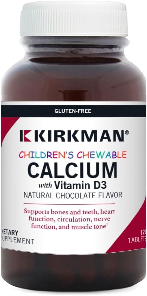 Çocuk Chewabledis D3, Doğal Çikolata, 120 Tablet, Kirkman Labs
