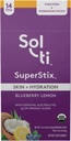Sol-ti Organik Elektrolyte Skin + Hydration Drink Mix, Superfood Hydration Sticks, SuperStix, Non-GMO, Vegan, Blueberry Lemon, 14 Single-Serving Sticks