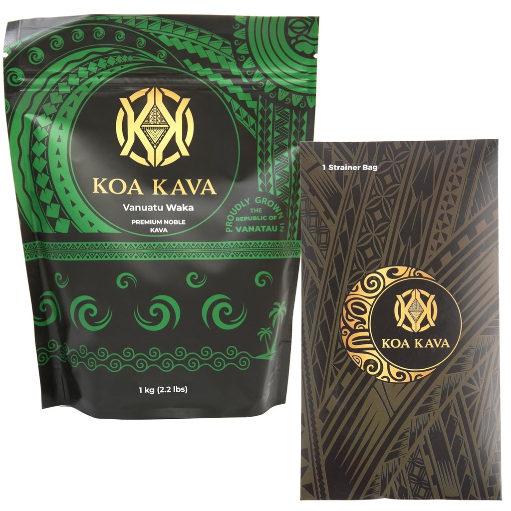 1 Kilo (2.2 Pounds) Vanuatu Waka Kava çekici bir Strainer