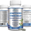 Adaptogen Stress Relief Immune Support Formula - Adaptogen Adrenal Support with Ashwagandha, Astragalus, Ginseng, Holy Basil, Rhodiola, Amla, Maca, Schisandra, Non-GMO - 60 Κάψουλες
