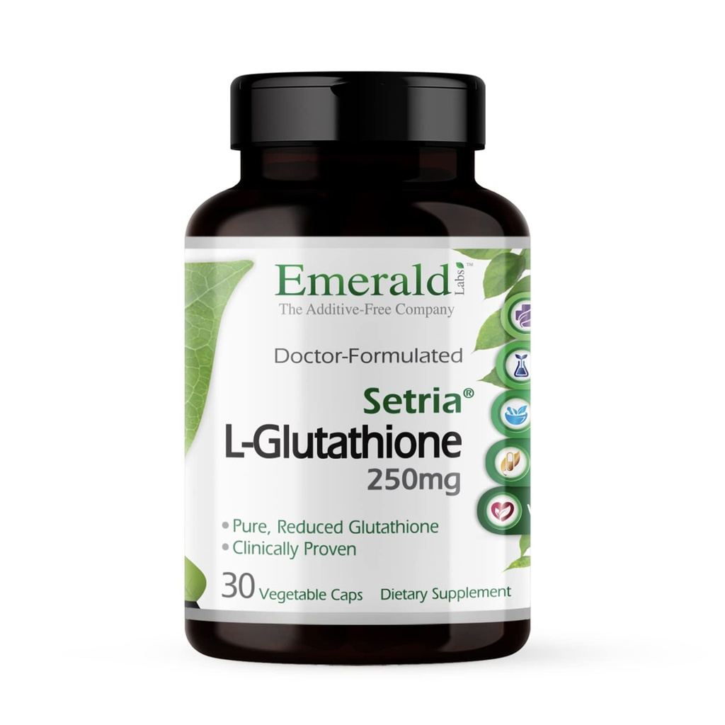 EMERALD LABS Setria L-Glutathione - Ισχυρό συμπλήρωμα γλουταθειόνης - Προσφορές Υποστήριξη ήπατος και ανοσίας* - Χωρίς γλουτένη - 30 Καψάκια λαχανικών