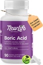 NewLife Naturals - Medical Grade Boric Acid Vaginal Suppositories - 600 mg - 100% Pure Womens PH Balance Pills - Yeast Enfeksiyon, BV - 90 Capsules: ABD'de Made in USA