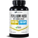 Healthfare Psyllium Husk Fiber 1500 mg | 240 Vegan Capsules | Ekstra Güçlü Fiber Supplement | Destekler Digestive Health | Non-GMO, Gluten-Free | Made in USA