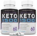 Justified Laboratories (2 Pack Advanced Keto 1500 Keto Pills 1275MG New & Improv Formula Contains Apple Cider Vinegar Ekstra Virgin Zeytinyağı Toz Yeşil Çay Broşürü 120 Capsules