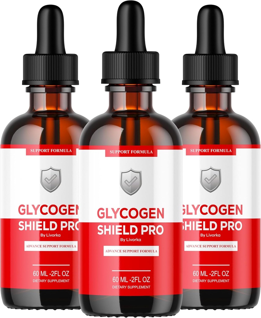 (3 Pack) Glycogen Shield Pro - Glycogen Shield Pro Drops, GlycogenShield Pro Support, Glycogen Shield Pro Support, Glycogen Shield Pro Supplement, 90 Gün Boyunca 3 Şişe