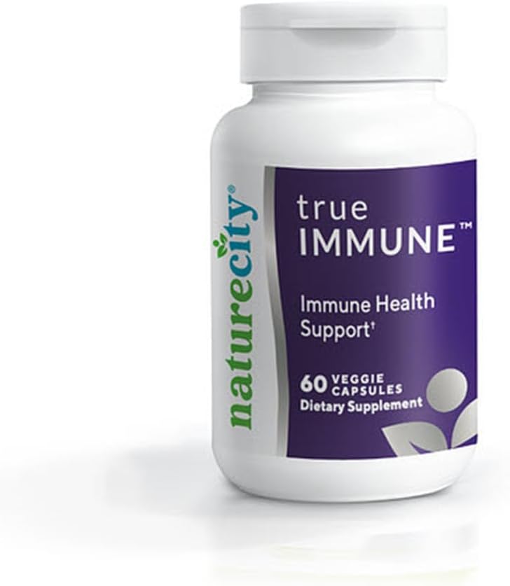 NatureCity True-Immune 5-σε-1 Βιταμίνες D3, C, Ψευδάργυρος, σελήνιο, και εκχύλισμα μανιταριών Maitake για την υποστήριξη της ασυλίας - συμπλήρωμα υποστήριξης ανοσοποιητικών ετών - 60 κάψουλες λαχανικών - Non GMO, Χωρίς γλουτένη