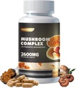 Mushroom Complex Supplement 2600mg, 120 Κάψουλες - 10 Μανιτάρια Blend - Reishi, lions mane capps, Lions Mane, Cordyceps, Chaga, Turkey Tail, Maitake, Shiitake, Oyster Nootropic Complex
