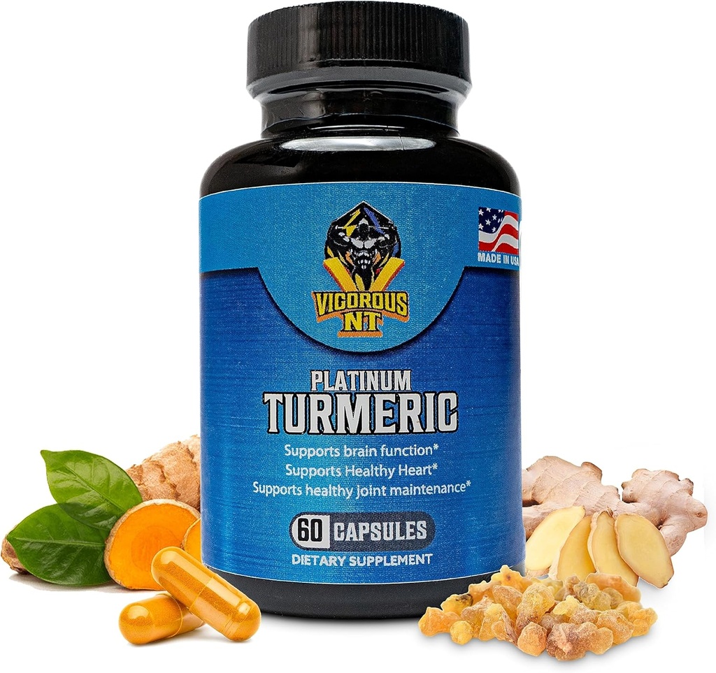 Vigorous NT Platinum Turmeric Supplement -% 95 Curcuminoids - 60 Capsules