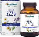 Himalaya Merhaba ZZZs, 60 Day Supply - Herbal Sleep Supplement with Melatonin, GABA, L-Theanine, Lavender, Chamomile ve Lemon Balm - Vegan, Non-GMO, Gluten Free, 60 Capsules