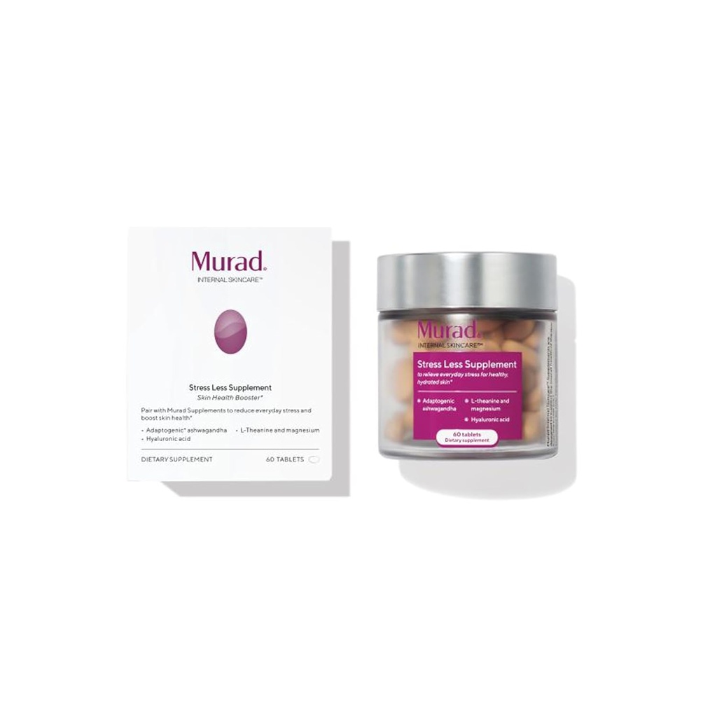Murad Stres-Less Supplement - Supports Calm, Relaxation & mentalty, L-Theanine, Ashwagandha, Biotin & Hyaluronic Acid for Skin Hydration - 30-Day Supply, 60 adet