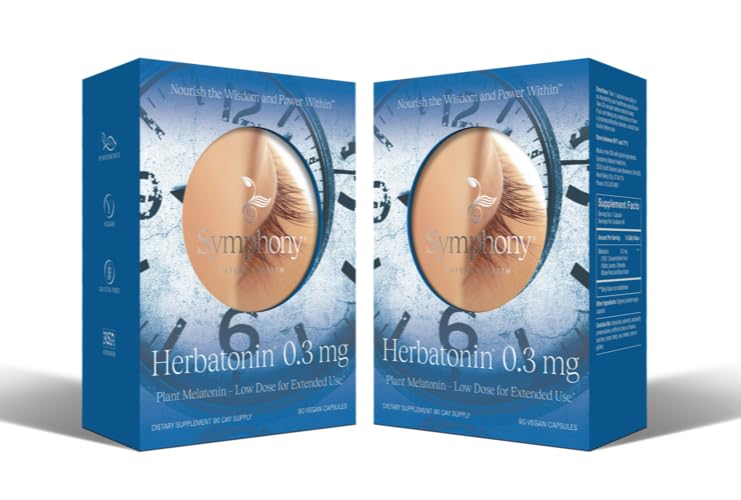 Herbatonin® 0.3 mg - İlk Plant-Based, Natural Melatonin Supplement (Phyto-Melatonin) - Low Dose Sleep Aid, Supports Circadian Rhythm & Cellular Health - 180 Capsules (180 Day Supply)