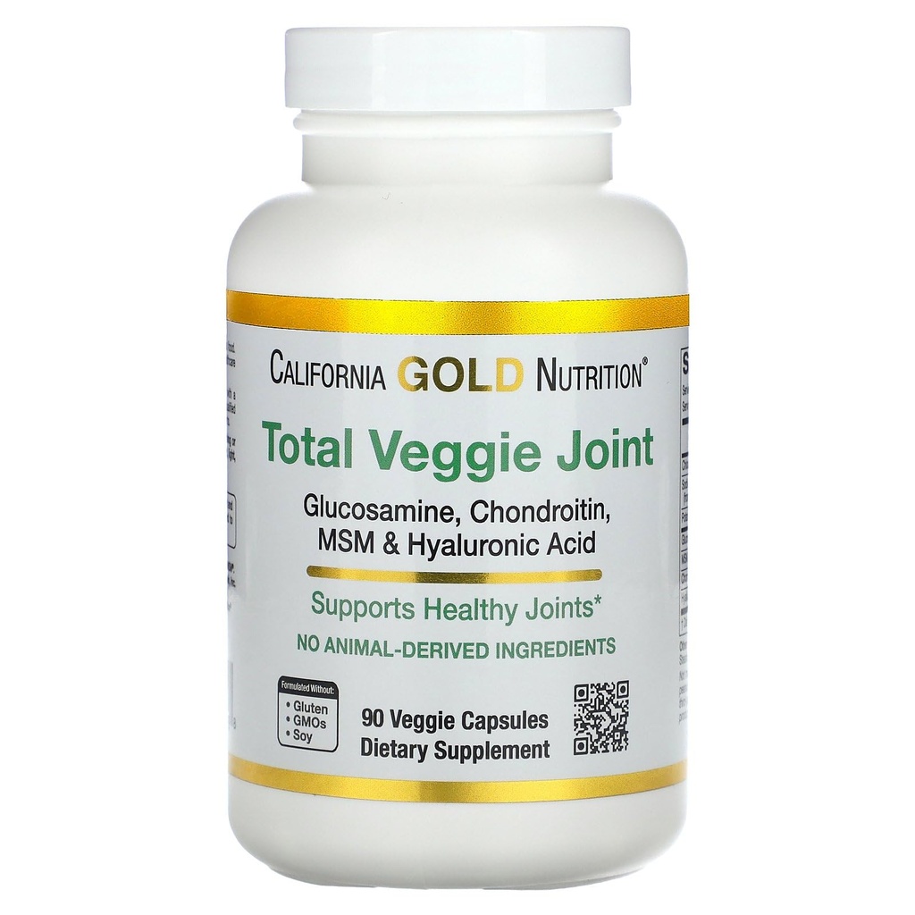 California Gold Nutrition Vegetarian Glucosamine, Chondroitin, Hyaluronic Acid, MSM, Total Veggie Ortak & Bone Support Formula, Non GMO, No Soy, Gluten Free, 90 Veggie Capsules