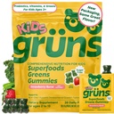 Çocuklar için Çokvitamin, Super Greens Gummies, Superfood Gummy Bears 20+ Vitamins & Minerals, Spirulina, Chlorella, Prebiyotiks Fiber for Digestive Health, Adaptogens Supplement, 28 gün Supply Gummy Bears