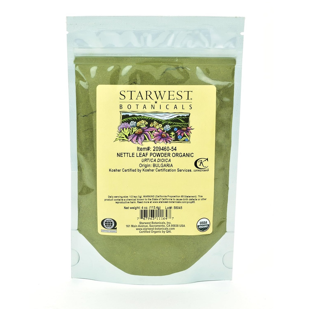 Starwest Botanicals Organik Nettle Leaf Toz, 4 Ounces