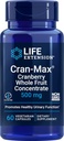 Life Extension Cran-Max®, 500 mg, Cranberry Whole Fruit Yoğun antioksidan, Gluten-Free, Vegetarian, Non-GMO, 60 Capsules