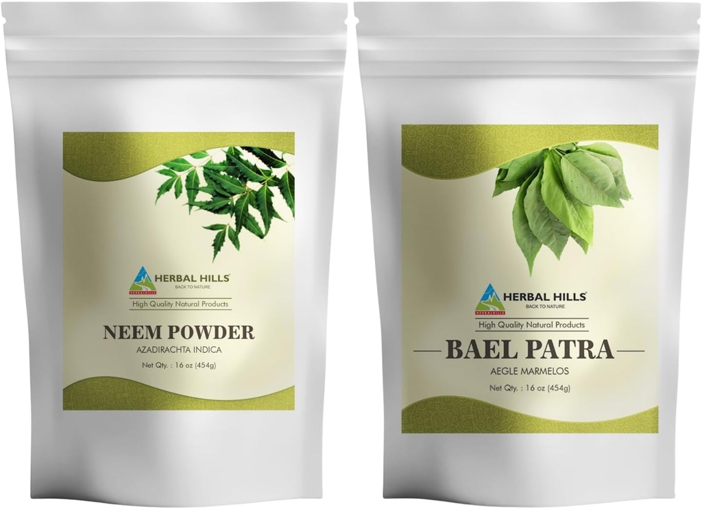 HERBAL HILLS Neem Leaf Toz ve Bilva Bael 2 Combo