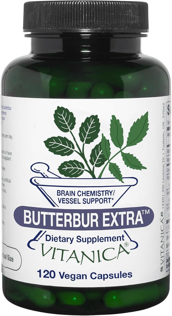 Vitanica, Butterbur Extra, Εγκεφαλική Χημεία και υποστήριξη σκαφών, Vegan, 120 κάψουλες