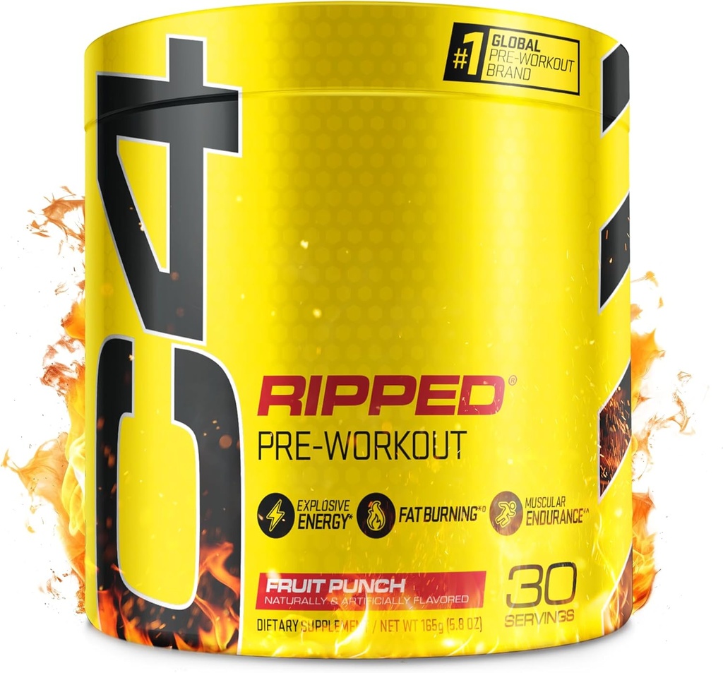 Cellucor C4 Ripped Pre Workout Toz Meyvesi Zehir - Kretine Free + Sugar Free Preworkout Energy Supplement for Men & Women - 150 mg Caffeine + Beta Alanine + Kilo Kaybı - 30 Hizmetler