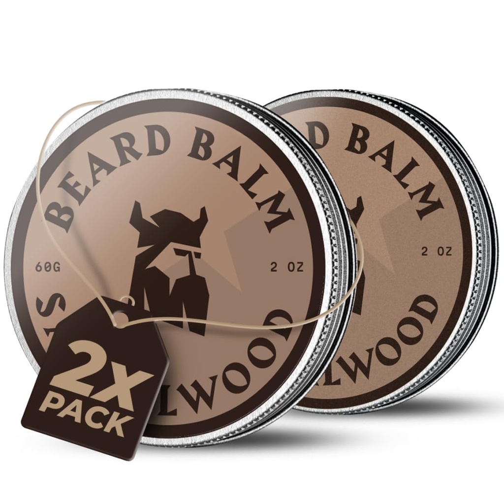 Striking Viking Ayıd Balm for Men - Beard Situationer - Styling Balm Doğal Türlü Ayıd Butter, Argan & Jojoba Oils (4 Ounce (Pack of 2), Sandalwood)