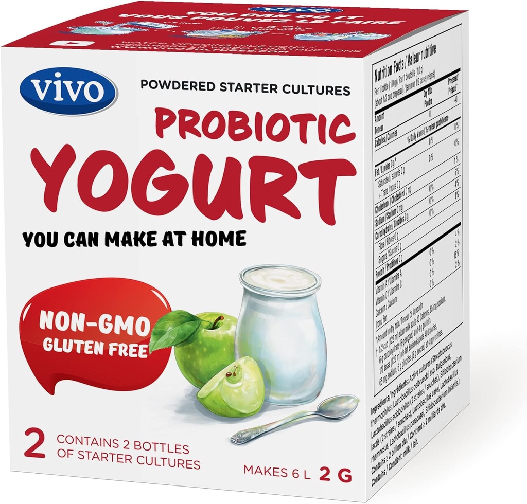 VIVO Probiyotik Yogurt Start / Natural (5 Kutu. 10 Şişe) Yogurt'ın 30 kurtuna kadar.
