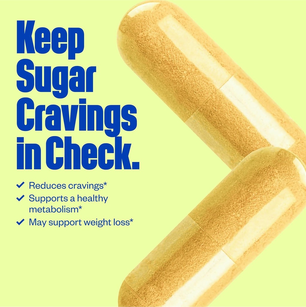 Sugar Cravings Supplement, Natural Curb Appetite ve Sugar Suppressant Formula Support w/Chromium Picolinate + Berberine Supplement, Non-GMO Hunger Suppressant for Women & Men (60 ct)