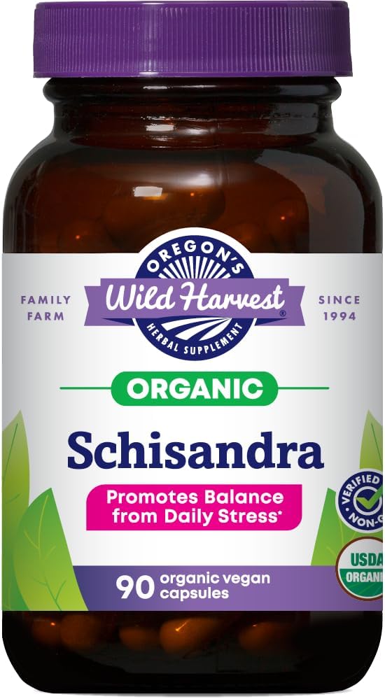 Oregon'un Wild Harvest Schisandra Organik Herbal Supplement, 90 Kont