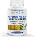 Sigma Biotics Adrenal Health Daily Support - Adrenal Support Supplement with Adaptogen Herbs, Vitaminler ve Amino Asits - Enerji ve Yaşam için Non-GMO Adrenal Kompleksi - 60 Capsules