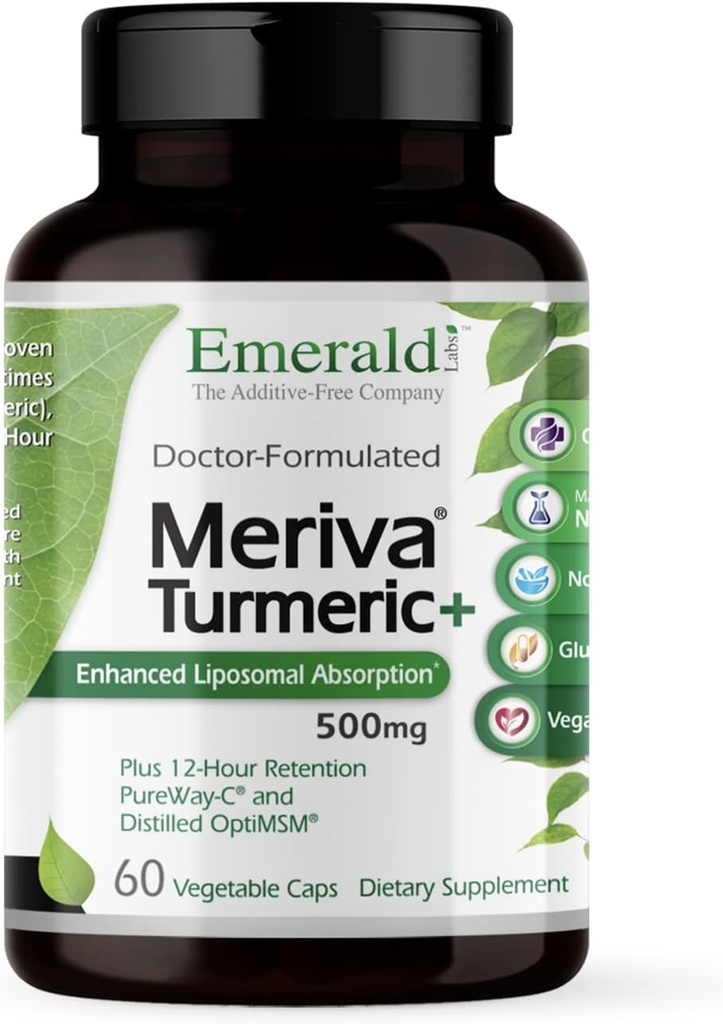Emerald Labs Meriva Turmeric Plus - Meriva Turmeric, PureWay-C Βιταμίνη C & OptiMSM - Υποστηρίζει Κοινή Υγεία & Ανοσολογική Ανταπόκριση - 60 Καψάκια λαχανικών (Μέχρι 60-Ημέρες Προμήθεια)