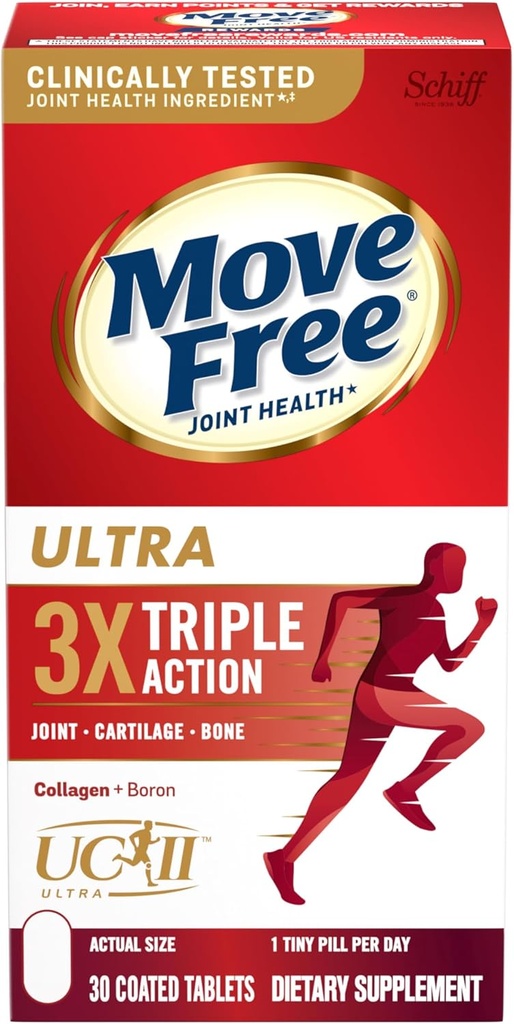 Free Ultra Triple Action Joint Support Supplement - Tip II Collagen Boron & Hyaluronic Acid - Supports Joint Comfort, Cartiliage & Bones in 1 Tiny Pill Per Day, 30 Tabletler (30 hizmet eder)