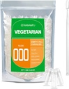 WANANFU Boyut 000 Boş Kapsüller Vejetaryen (500 Kont) Micro Lab Spoon, Clear Fillable Veggie Pill Capsules 000 Kendi Tamamlarınızı Yapmak için Kendi Supplements 000