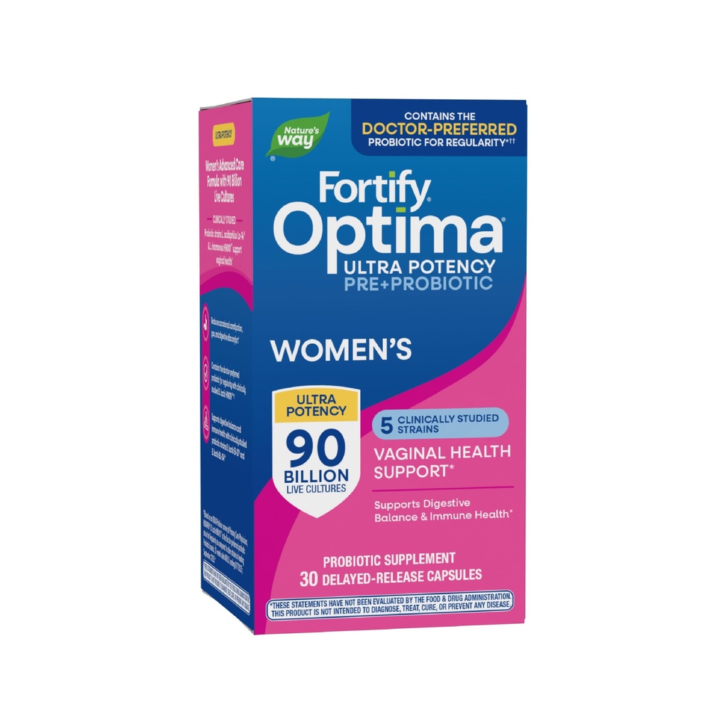Nature's Way Fortify Optima Probiyotik for Women, Ultra Potency Probiyotik for Vaginal Health*, 90 Milyar Canlı Kültürler, Destekler Digestive Balance ve Immune Health*, 30 Capsules (Pazar May Vary)